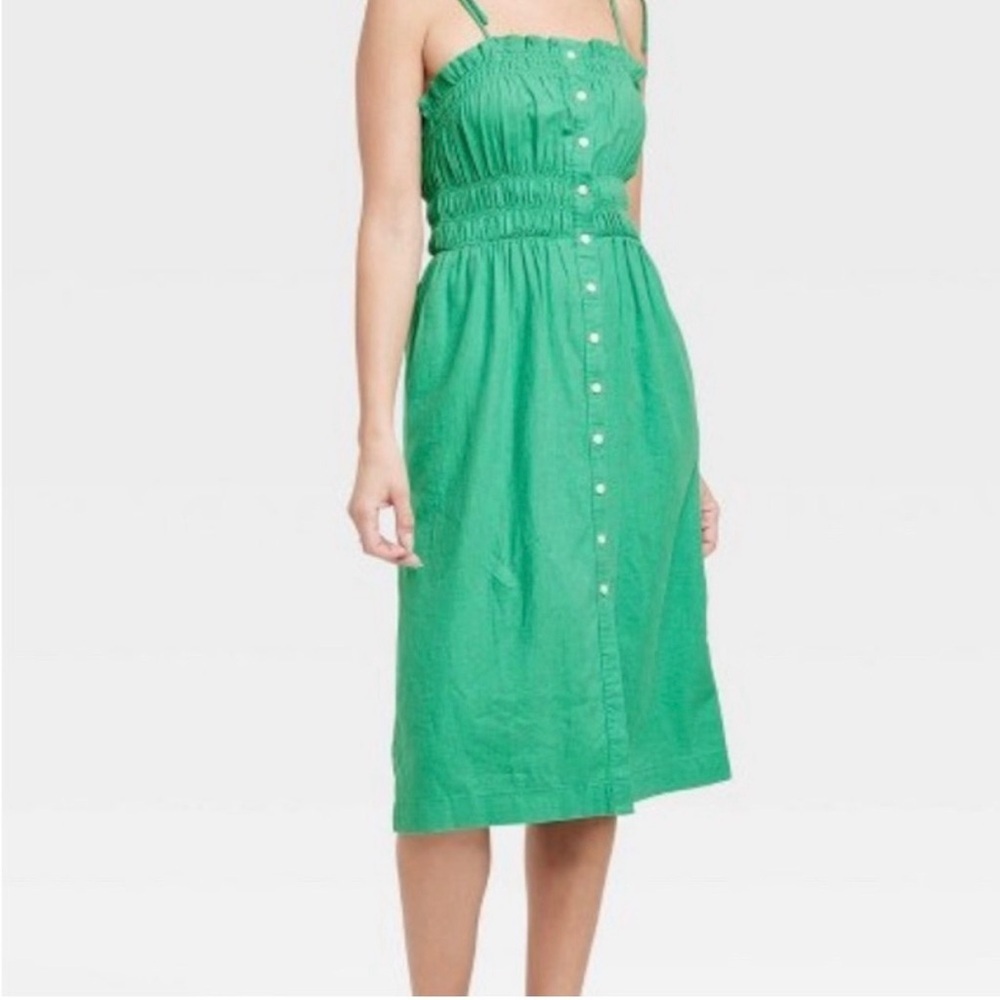 Universal Thread Green Sleeveless Button-Down Dre… - image 3